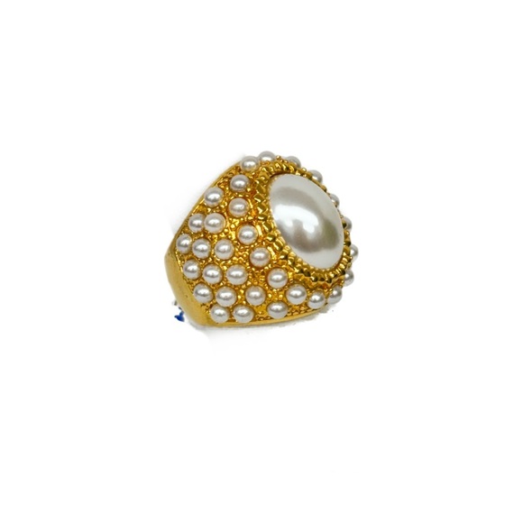 Baroque Pearl Stainless Steel Chunky Ring - Picture 3 of 6